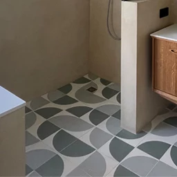 Custom cement tiles for contemporary bathrooms